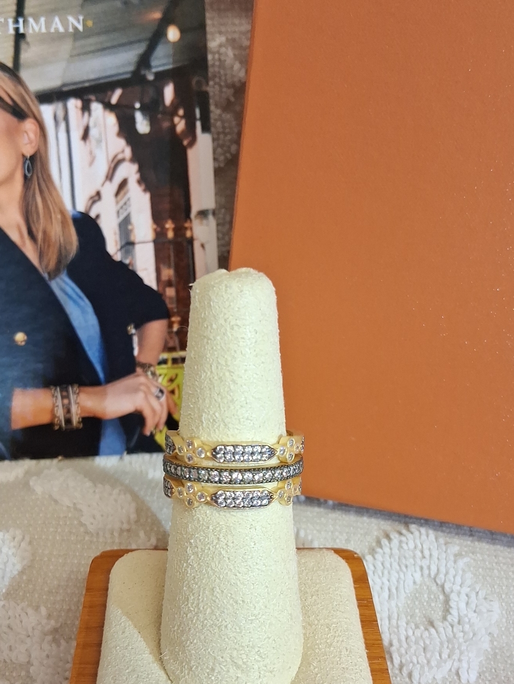 3 Stack Ring Set Sterling Silver and 14kt Matte Gold